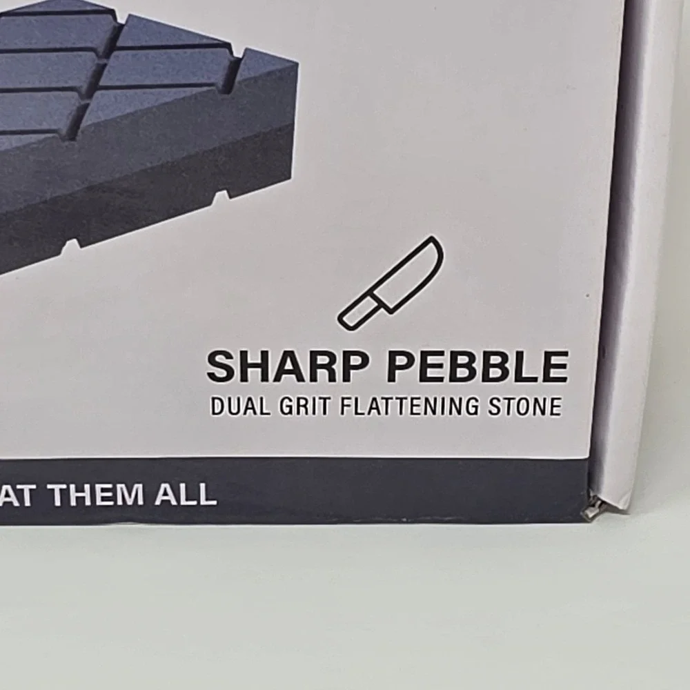 New Sharp Pebble Dual Grit Flattening Stone ~ 120/320 Grit ~ Silicon Carbide